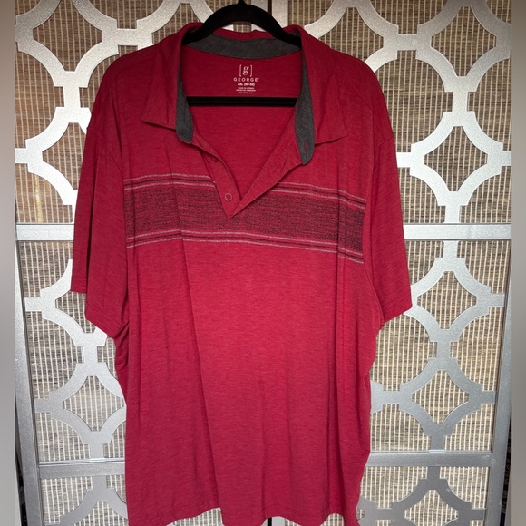 George Other - George Men's Casual Red Button Down Shirt